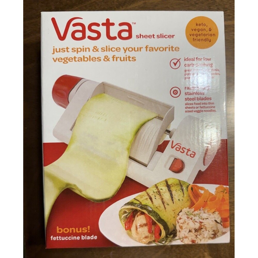Vasta Vegetable and Fruit Sheet Slicer with Fettuccine Blade Stainless Steel